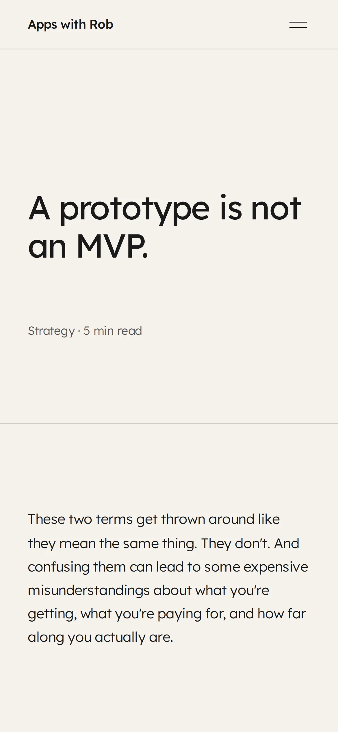 A Prototype Is Not an MVP