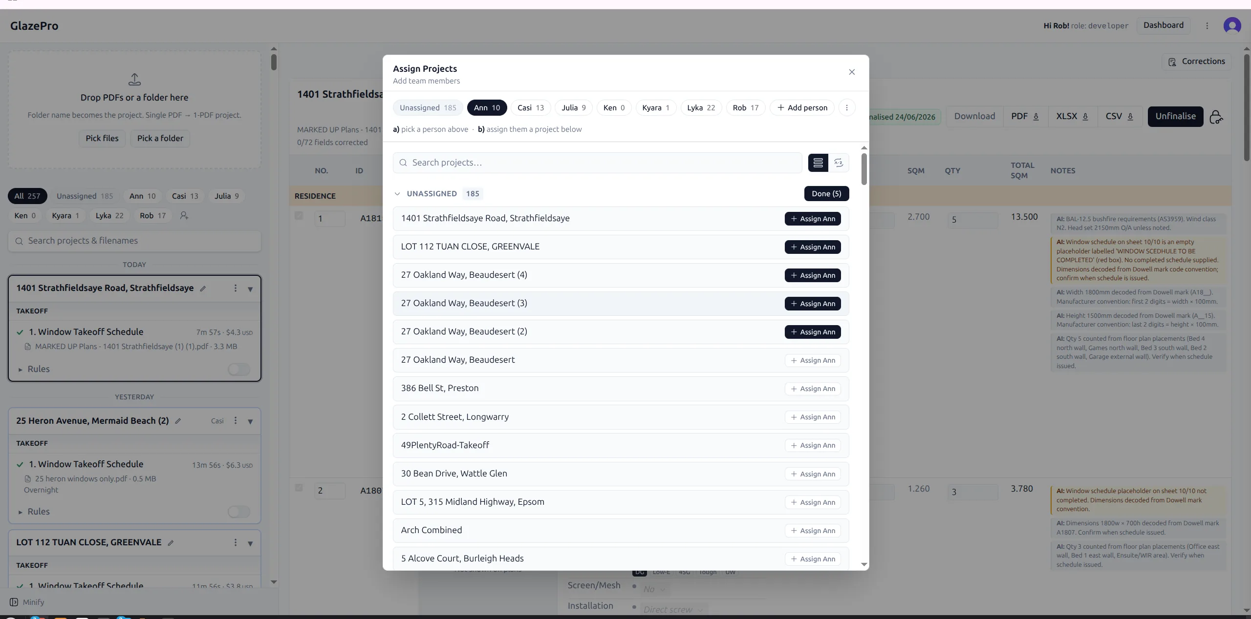 Assign Projects